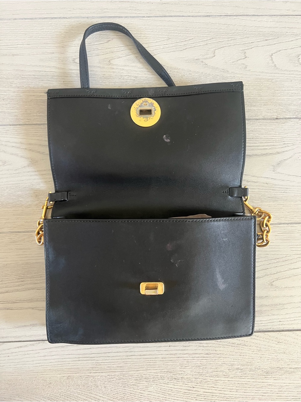 Tory Burch Fleming Quilted Convertible Shoulder Bag - Black - Picture 11 of 13